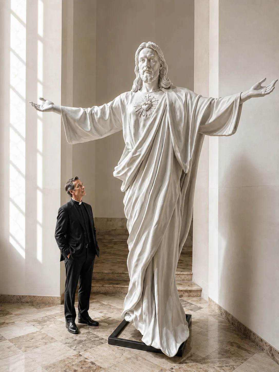Powiększona figura Chrystusa wykonana na podstawie modelu 3D
